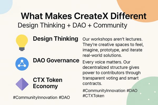 What Makes CreateX Different? Design Thinking + DAO + Community